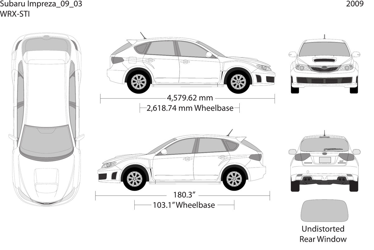 2009 Subaru Impreza vector wrap template V03, Design-Ready PDF - GravBase