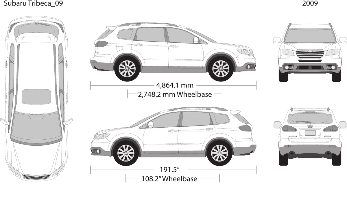 2009 Subaru Tribeca vector wrap template, Design-Ready PDF - GravBase