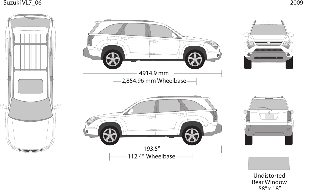 2009 Suzuki XL7 vector wrap template, Design-Ready PDF - GravBase