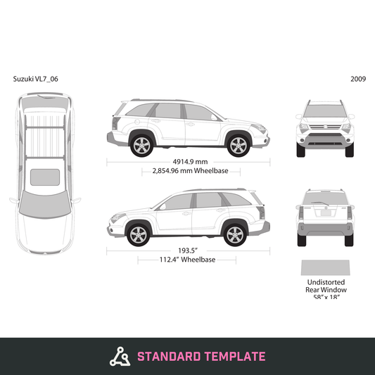 2009 Suzuki XL7 vector wrap template, Design-Ready PDF - GravBase