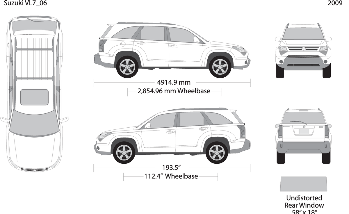 2009 Suzuki Xl7 V06 Vehicle Wrap Template