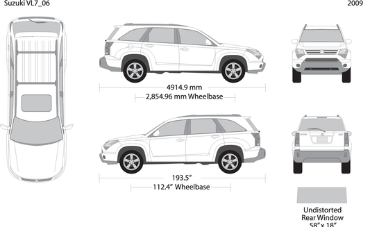 2009 Suzuki Xl7 V06 Vehicle Wrap Template