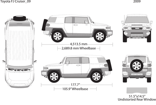 2009 Toyota FJ Cruiser vector wrap template, Design-Ready PDF - GravBase