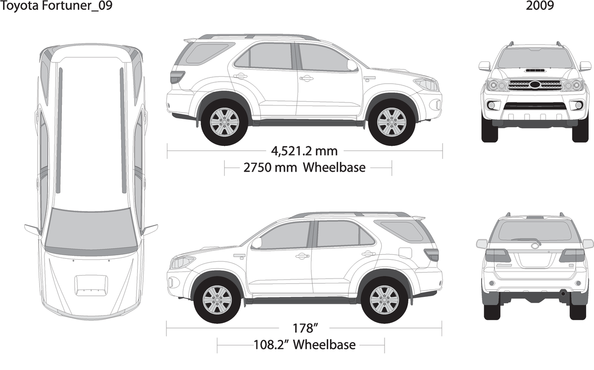 2009 Toyota Fortuner V09 Vehicle Wrap Template