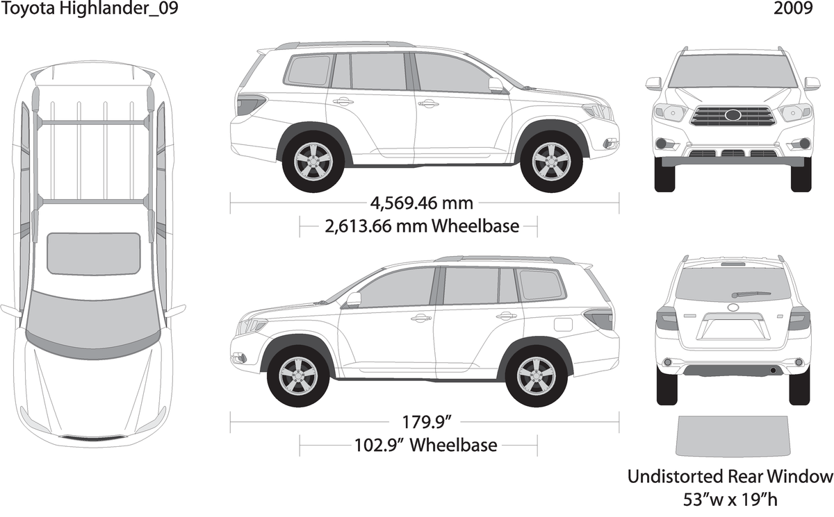 2009 Toyota Highlander V09 Vehicle Wrap Template