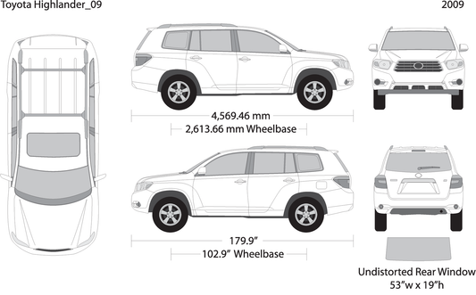2009 Toyota Highlander V09 Vehicle Wrap Template