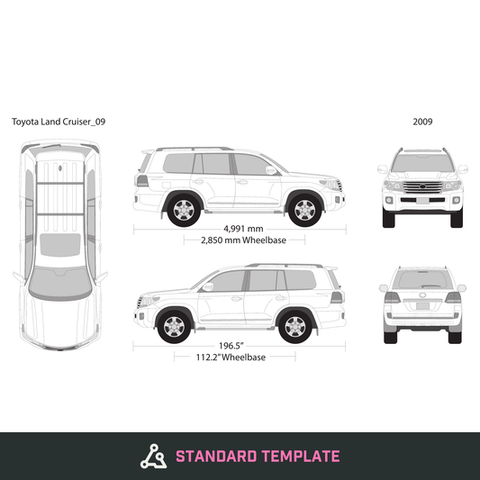 2009 Toyota Land Cruiser vector wrap template, Design-Ready PDF - GravBase