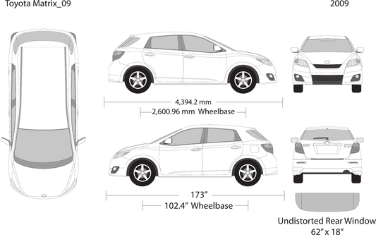 2009 Toyota Matrix Vector Wrap Template - GravBase