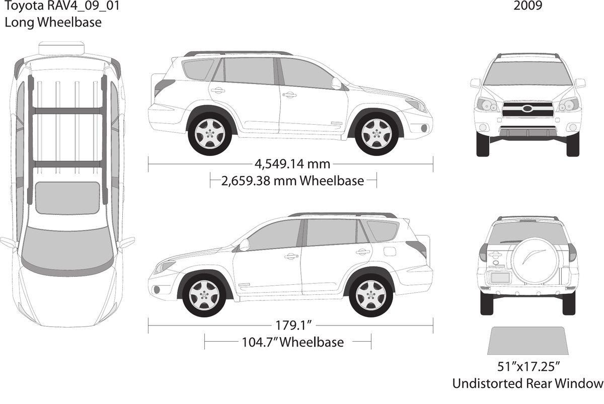 2009 Toyota RAV4 vector wrap template, Design-Ready PDF - GravBase