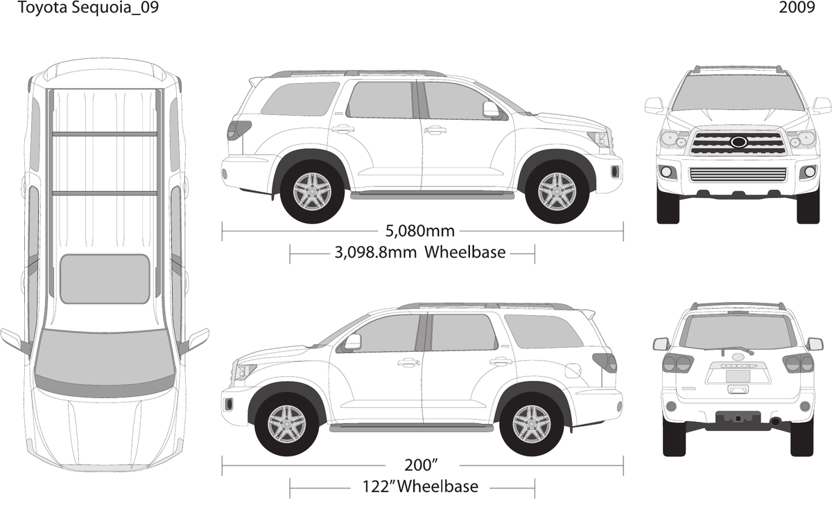 2009 Toyota Sequoia vector wrap template, Design-Ready PDF - GravBase