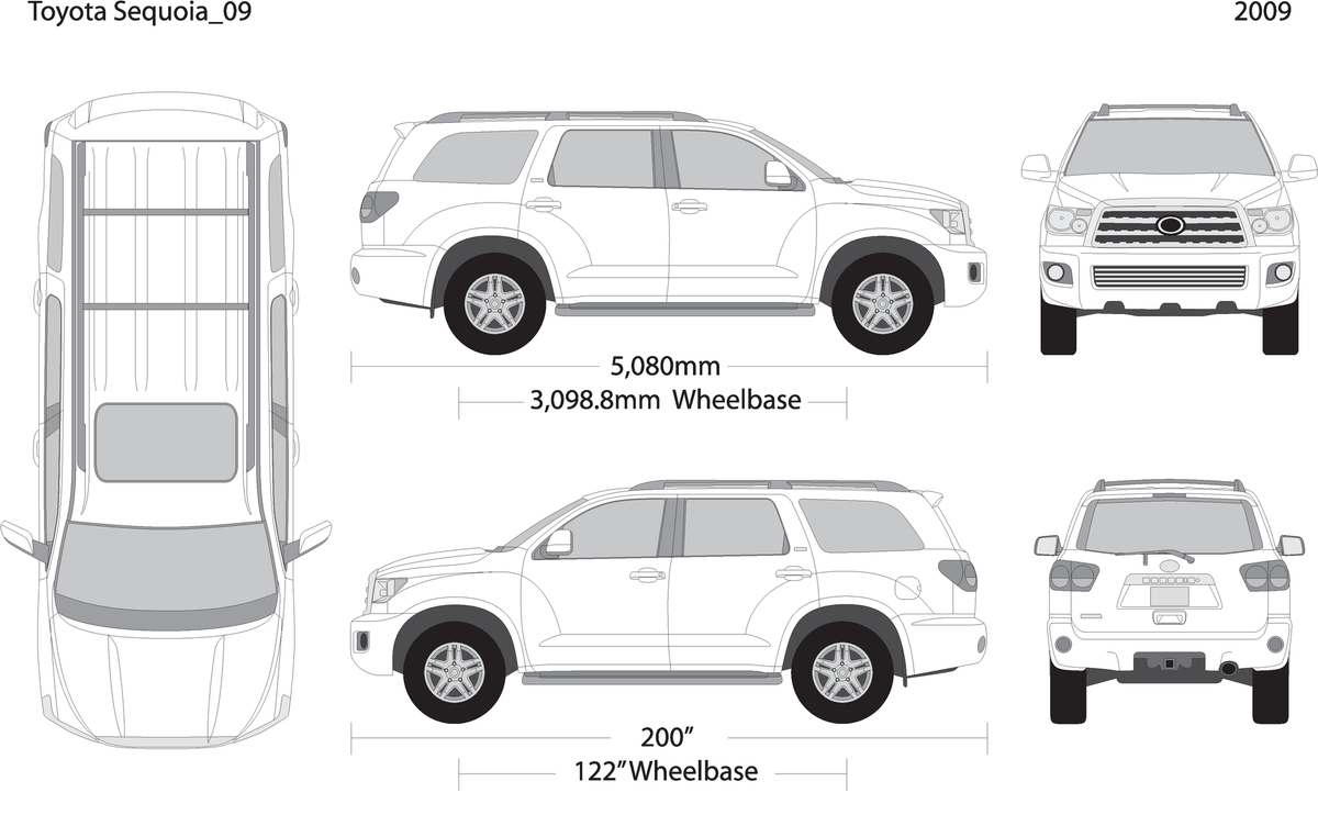 2009 Toyota Sequoia V09 Vehicle Wrap Template