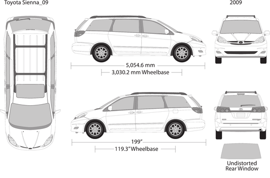 2009 Toyota Sienna vector wrap template, Design-Ready PDF - GravBase