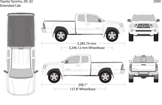 2009 Toyota Tacoma vector wrap template V02, Design-Ready PDF - GravBase