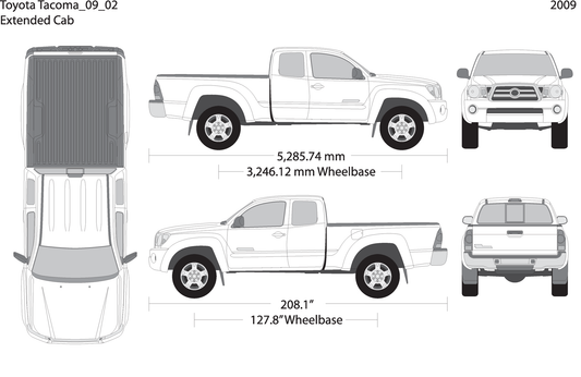 2009 Toyota Tacoma V02 Vehicle Wrap Template