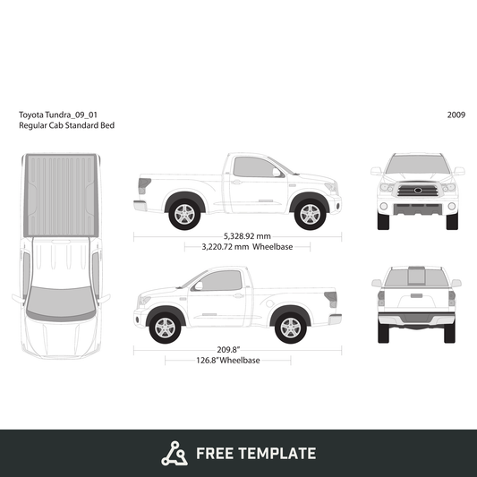 2009 Toyota Tundra free vector vehicle wrap template - GravBase