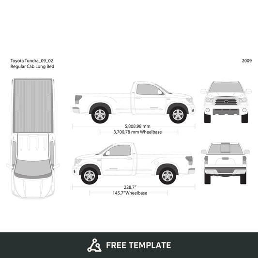 2009 Toyota Tundra free vector vehicle wrap template - GravBase