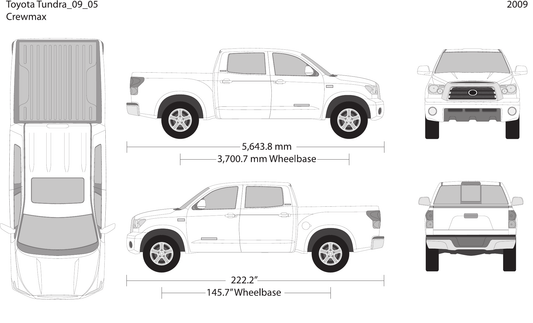2009 Toyota Tundra vector wrap template V05, Design-Ready PDF - GravBase