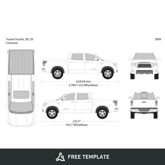 2009 Toyota Tundra free vector vehicle wrap template - GravBase