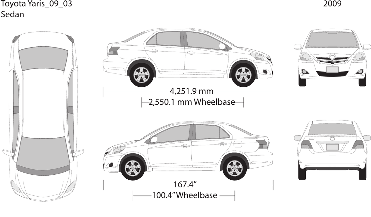 2009 Toyota Yaris vector wrap template V03, Design-Ready PDF - GravBase