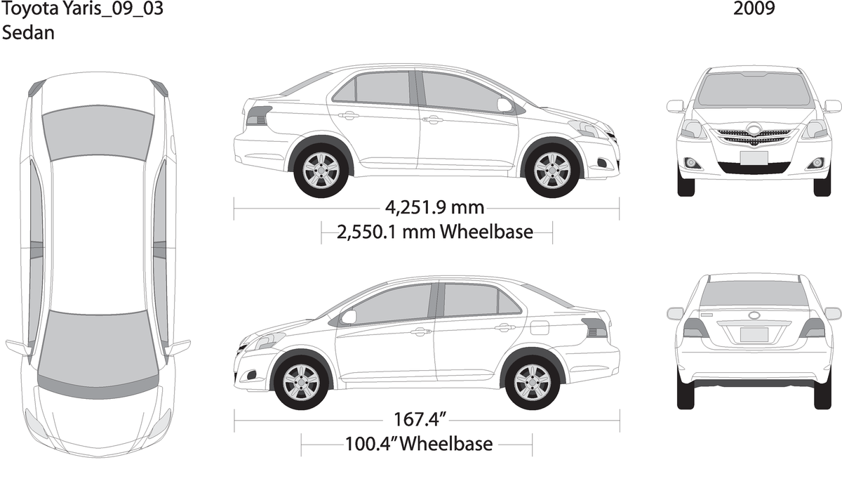 2009 Toyota Yaris V03 Vehicle Wrap Template