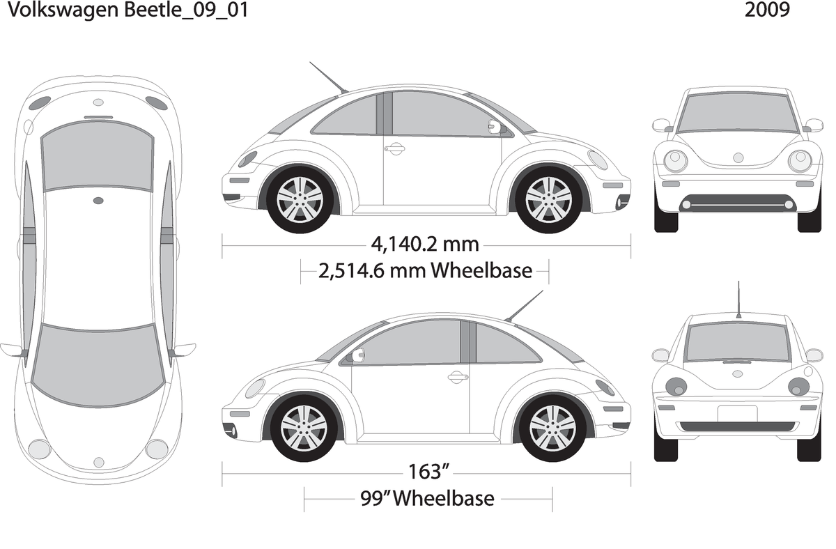 2009 Volkswagen Beetle V01 Vehicle Wrap Template