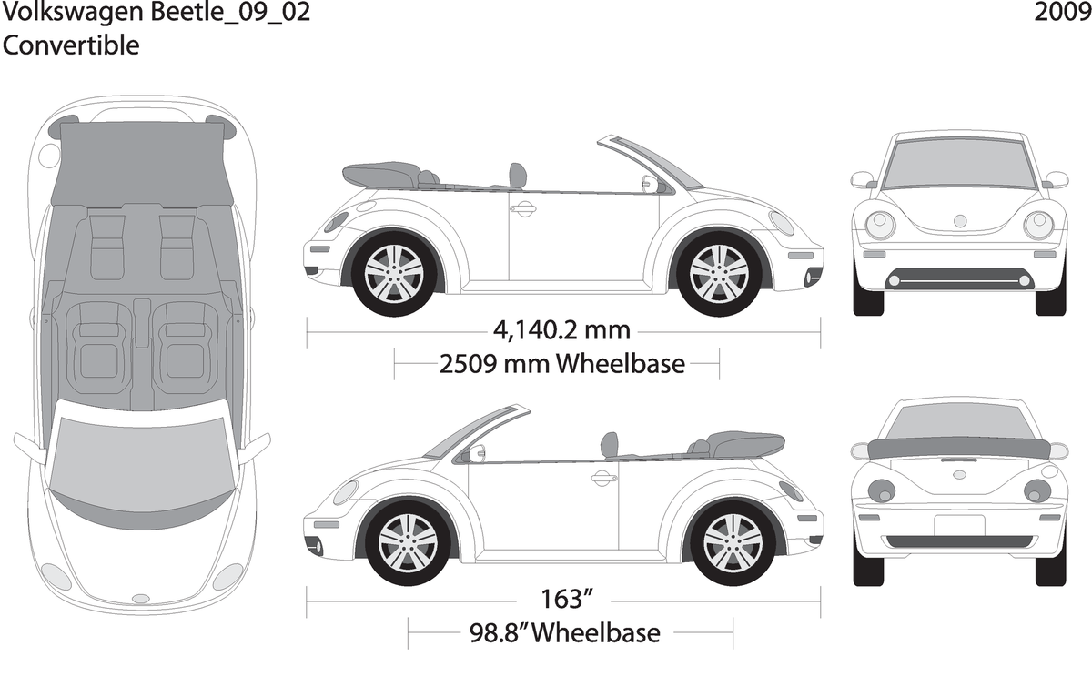 2009 Volkswagen Beetle V02 Vehicle Wrap Template