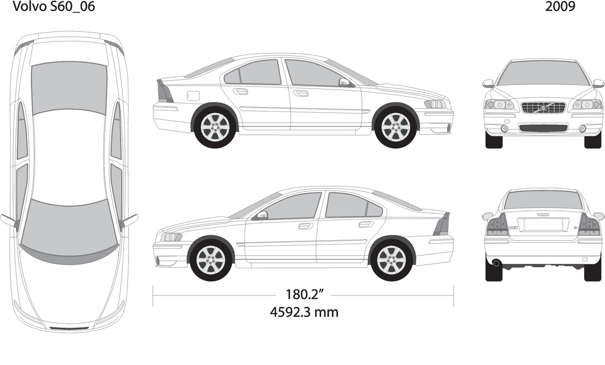 2009 Volvo Volvo S60 V06 Vehicle Wrap Template