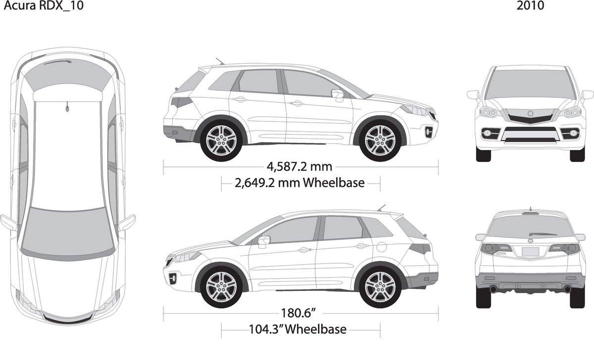 2010 Acura Rdx V10 Vehicle Wrap Template