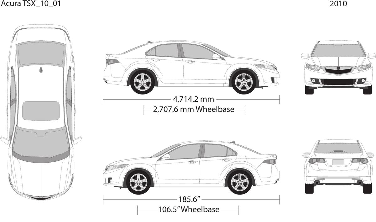 2010 Acura TSX vector wrap template, Design-Ready PDF - GravBase