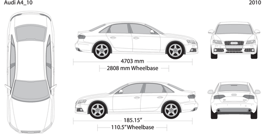 2010 Audi A4 V10 Vehicle Wrap Template