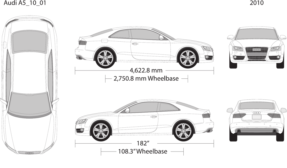2010 Audi A5 vector wrap template, Design-Ready PDF - GravBase