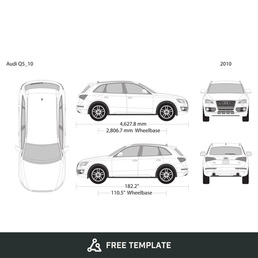 2010 Audi Q5 free vector vehicle wrap template - GravBase