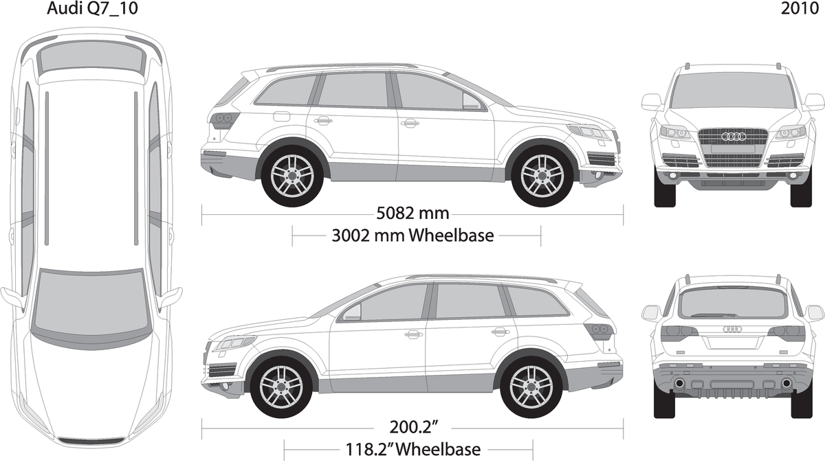 2010 Audi Q7 V10 Vehicle Wrap Template