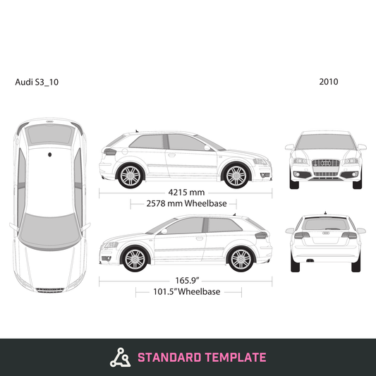 2010 Audi S3 vector wrap template, Design-Ready PDF - GravBase