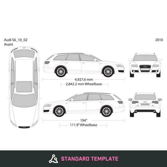 2010 Audi S6 vector wrap template, Design-Ready PDF - GravBase