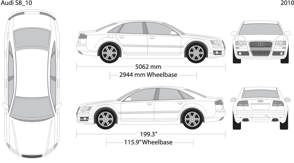 2010 Audi S8 V10 Vehicle Wrap Template