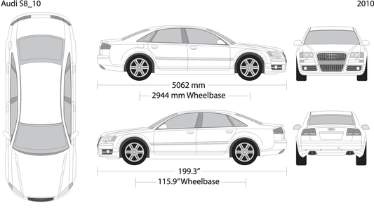 2010 Audi S8 V10 Vehicle Wrap Template