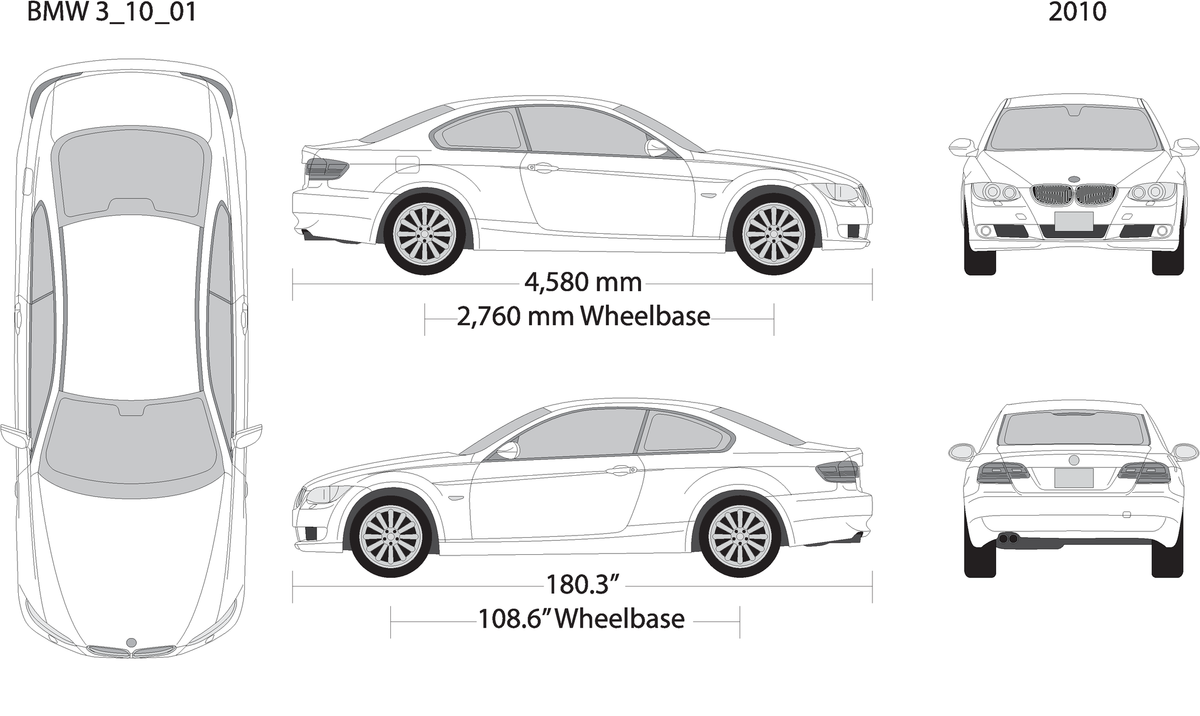 2010 Bmw 3 V10 Vehicle Wrap Template