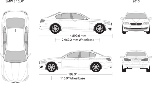 2010 BMW 5 vector wrap template, Design-Ready PDF - GravBase