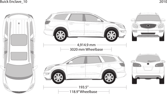 2010 Buick Enclave vector wrap template, Design-Ready PDF - GravBase