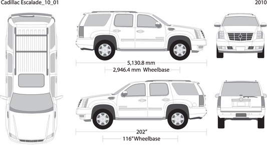 2010 Cadillac Escalade V01 Vehicle Wrap Template