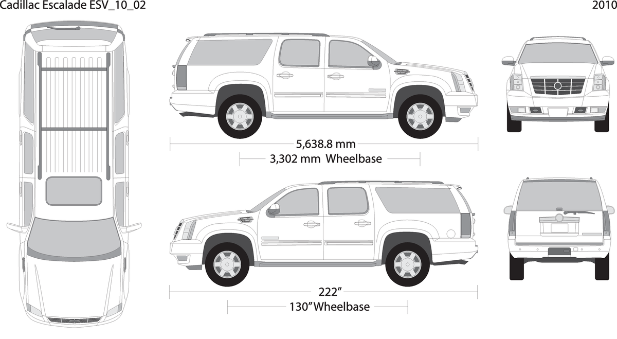 2010 Cadillac Escalade V02 Vehicle Wrap Template