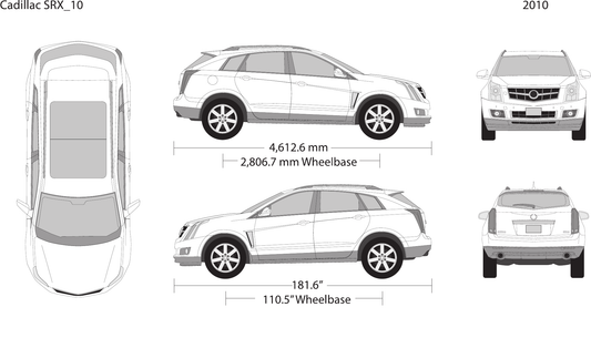 2010 Cadillac SRX vector wrap template, Design-Ready PDF - GravBase