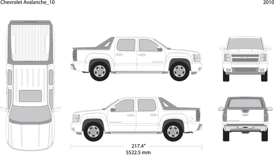 2010 Chevy Avalanche V01 Vehicle Wrap Template