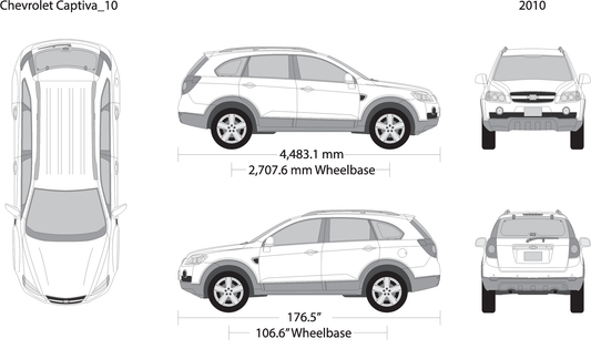 2010 Chevy Captiva V10 Vehicle Wrap Template