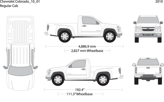 2010 Chevy Colorado V01 Vehicle Wrap Template