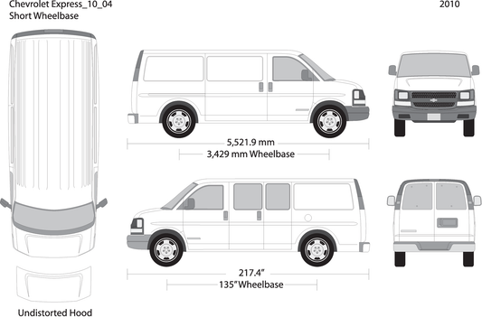 2010 Chevy Express V04 Vehicle Wrap Template