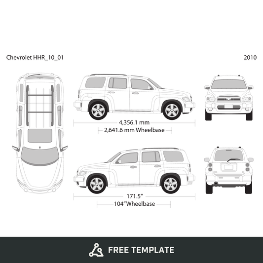 2010 Chevy HHR free vector vehicle wrap template - GravBase