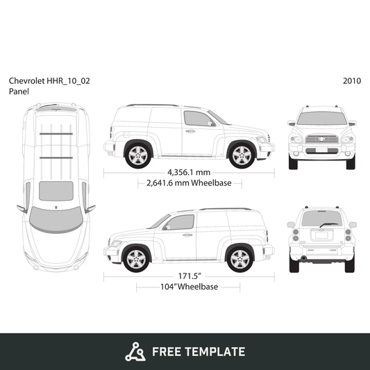 2010 Chevy HHR free vector vehicle wrap template - GravBase