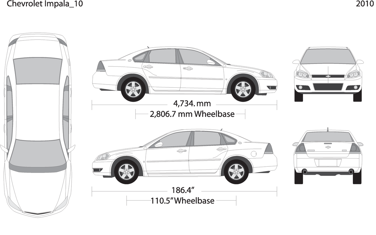 2010 Chevy Impala V10 Vehicle Wrap Template